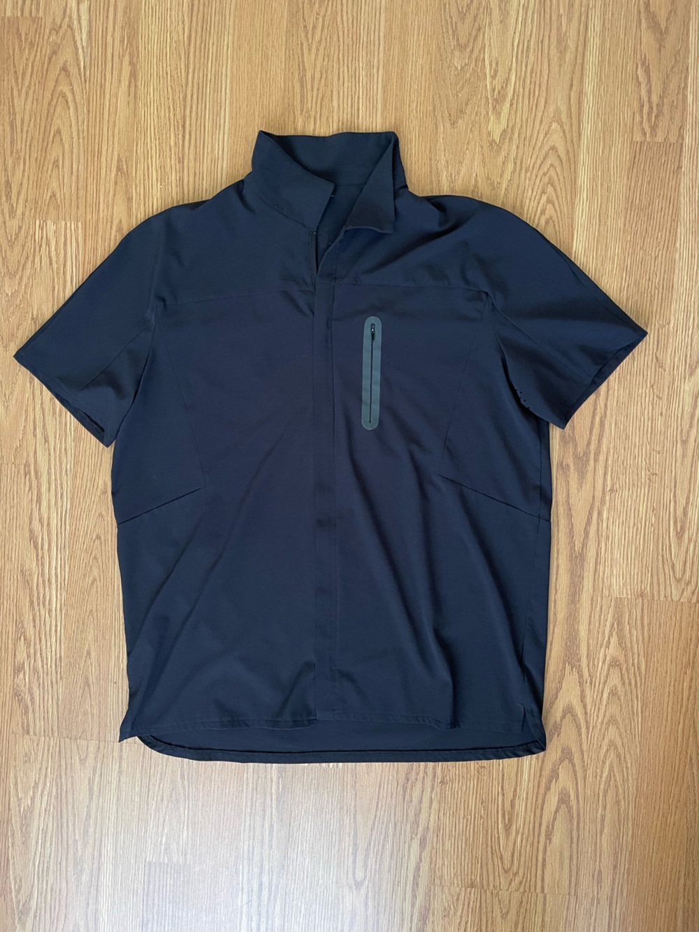 Zella Men's Short-Sleeve Quarter-Zip athletic shirt- Black golf tennis prep